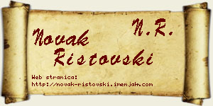 Novak Ristovski vizit kartica
